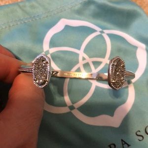 Kendra Scott Elton Silver Platinum Drusy Bracelet